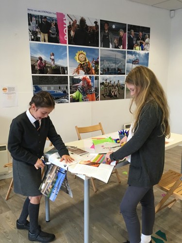 Pupils participating in a workshop