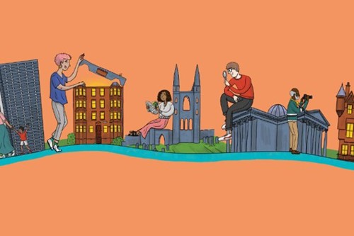 Illustration of Scotland City Buildings